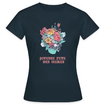 Joyeuse fête des mères - T-shirt Femme - marine - Devant - AI Model Female 172 dark (172cm)
