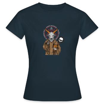 Baphomet Solve Et Coagula Tarot Occulte Antéchrist - T-shirt Femme - marine - Devant - AI Model Female 172 dark (172cm)