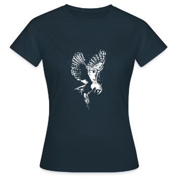 Schleiereule Tyto Alba - Frauen T-Shirt - Navy - Vorne - AI Model Female 172 dark (172cm)