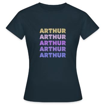 Vorname Arthur - Frauen T-Shirt - Navy - Vorne - AI Model Female 172 dark (172cm)