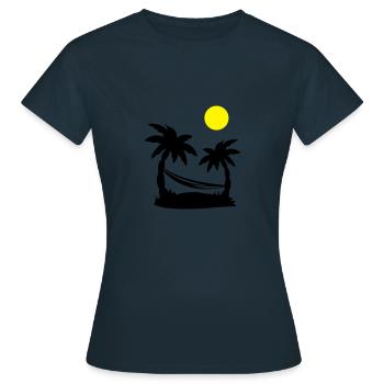 palmiers hamacs - T-shirt Femme - marine - Devant - AI Model Female 172 dark (172cm)