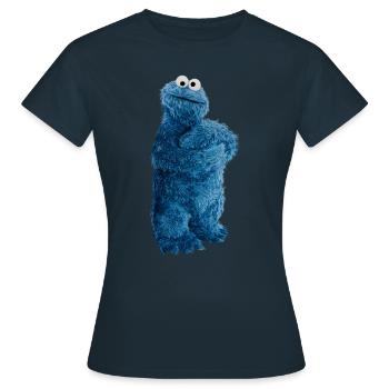 Sesamstraße Krümelmonster Pose - Frauen T-Shirt - Navy - Vorne - AI Model Female 172 dark (172cm)