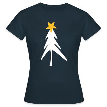 Sapin Étoile Noël Noël skandi - T-shirt Femme - marine - Devant - AI Model Female 172 dark (172cm)