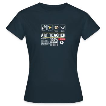 Art Teacher 100 Organic T Shirt - Frauen T-Shirt - Navy - Vorne - AI Model Female 172 dark (172cm)