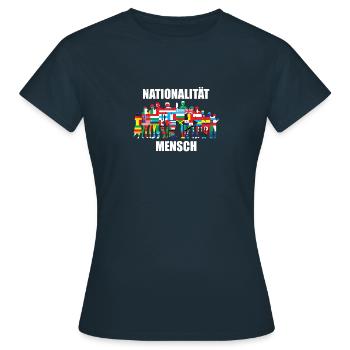 Nationalité humaine - T-shirt Femme - marine - Devant - AI Model Female 172 dark (172cm)
