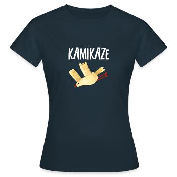 Kamikaze | Vogel im Sturzflug - Frauen T-Shirt - Navy - Vorne - AI Model Female 172 dark (172cm)