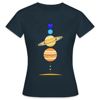 Système solaire - T-shirt Femme - marine - Devant - AI Model Female 172 dark (172cm)