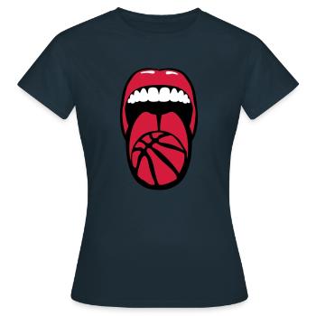 Basketball schießt sprache sprache basketball - Frauen T-Shirt - Navy - Vorne - AI Model Female 172 dark (172cm)