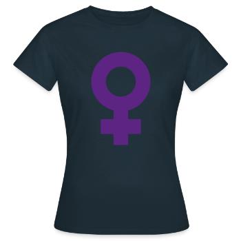 Set an example: women's power - Women's T-Shirt - navy - Front - AI Model Female 172 dark (172cm)