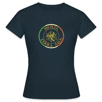 Sizilien, Sicilia, Siciliy - Frauen T-Shirt - Navy - Vorne - AI Model Female 172 dark (172cm)