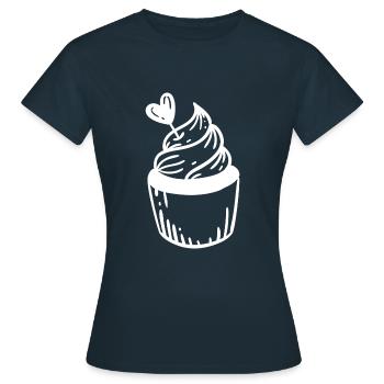 Torte - Frauen T-Shirt - Navy - Vorne - AI Model Female 172 dark (172cm)