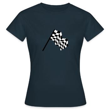 Zielflagge - Frauen T-Shirt - Navy - Vorne - AI Model Female 172 dark (172cm)