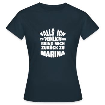 Jungesellenabschied Marina - Frauen T-Shirt - Navy - Vorne - AI Model Female 172 dark (172cm)