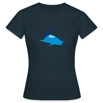 oiseau mort / dead bird (3c) - T-shirt Femme - marine - Devant - AI Model Female 172 dark (172cm)