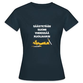 Retten wir uns vor dem Tod - Frauen T-Shirt - Navy - Vorne - AI Model Female 172 dark (172cm)