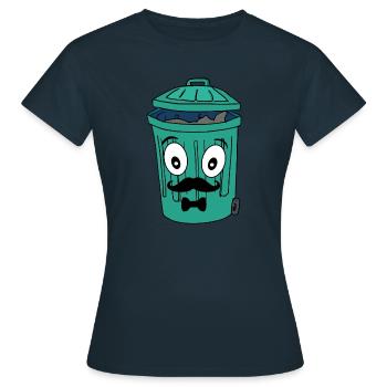 Elegante Mülltonne - Frauen T-Shirt - Navy - Vorne - AI Model Female 172 dark (172cm)