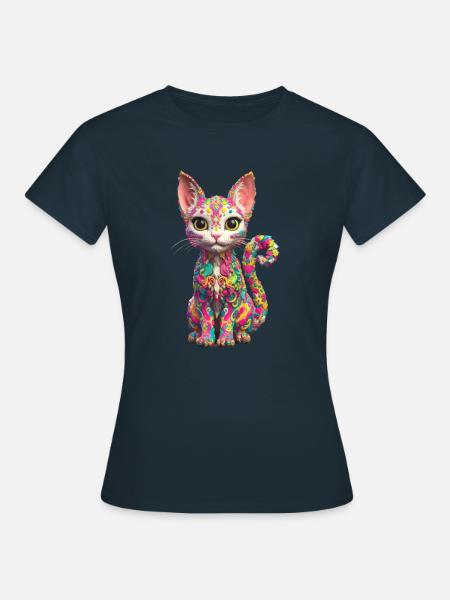 Cooles Katzen Design - Frauen T-Shirt - Navy