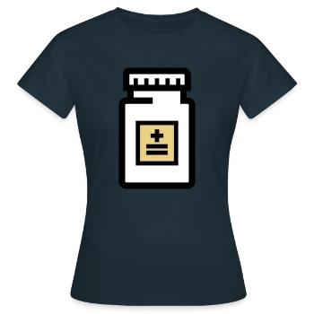 Tablettendose für Pillen und Medikamente - Frauen T-Shirt - Navy - Vorne - AI Model Female 172 dark (172cm)