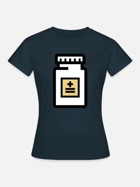 Tablettendose für Pillen und Medikamente - Frauen T-Shirt - Navy