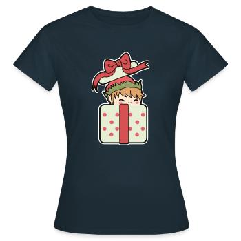 Elfe en cadeau - T-shirt Femme - marine - Devant - AI Model Female 172 dark (172cm)
