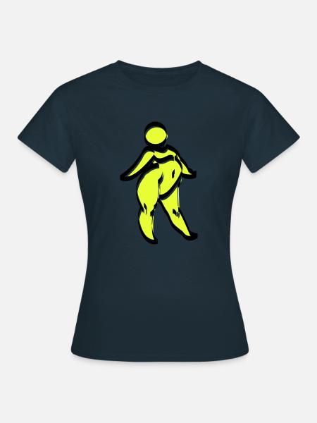mollig gelb - Frauen T-Shirt - Navy