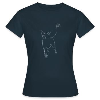 Abstract Art Cat - Women's T-Shirt - navy - Front - AI Model Female 172 dark (172cm)