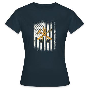 Sheet Metal Worker Tools American Flag - - Women's T-Shirt - navy - Front - AI Model Female 172 dark (172cm)
