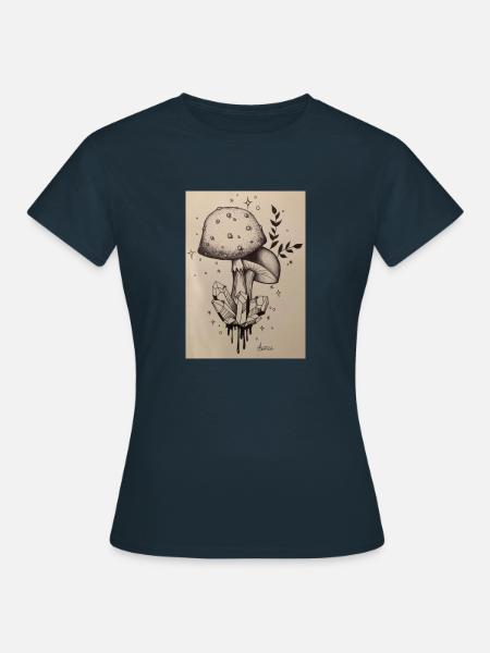 Kristall PILZE - Frauen T-Shirt - Navy