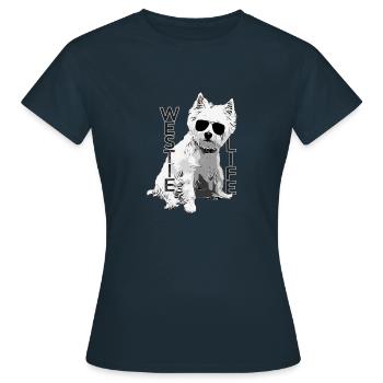 Westie Life West Highland Terrier Pieskie Życie - Women's T-Shirt - navy - Front - AI Model Female 172 dark (172cm)