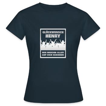 Henry als Kollege - Frauen T-Shirt - Navy - Vorne - AI Model Female 172 dark (172cm)