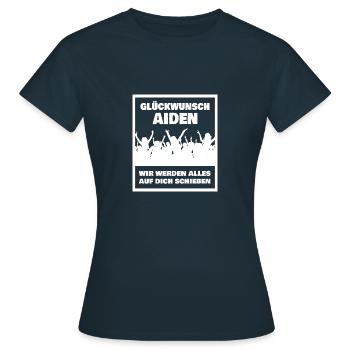 Geschenk für Aiden - Frauen T-Shirt - Navy - Vorne - AI Model Female 172 dark (172cm)
