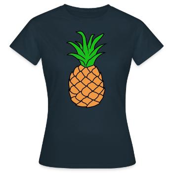 Pineapple Drawing - Women's T-Shirt - navy - Front - AI Model Female 172 dark (172cm)