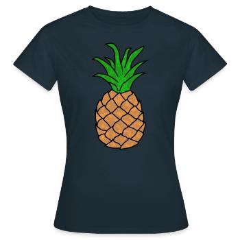 Pineapple Drawing - Women's T-Shirt - navy - Front - AI Model Female 172 dark (172cm)