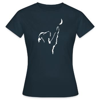 Dog with moon - Women's T-Shirt - navy - Front - AI Model Female 172 dark (172cm)