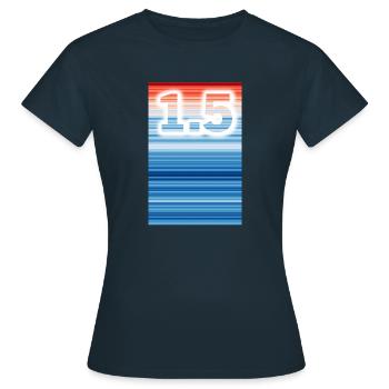1.5 Warming Stripes - T-shirt Femme - marine - Devant - AI Model Female 172 dark (172cm)