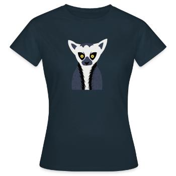 Lemur Affchen - T-shirt Femme - marine - Devant - AI Model Female 172 dark (172cm)