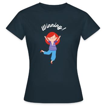 Winning! - Women's T-Shirt - navy - Front - AI Model Female 172 dark (172cm)