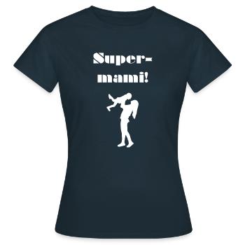 Super-Mami! - Frauen T-Shirt - Navy - Vorne - AI Model Female 172 dark (172cm)