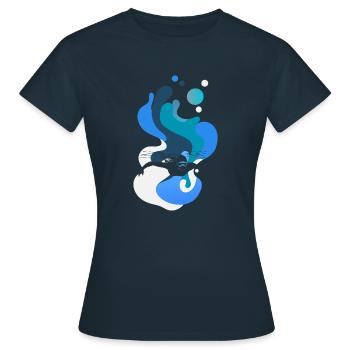 Brustschwimmen Schwimmen Taucherbrille - Frauen T-Shirt - Navy - Vorne - AI Model Female 172 dark (172cm)