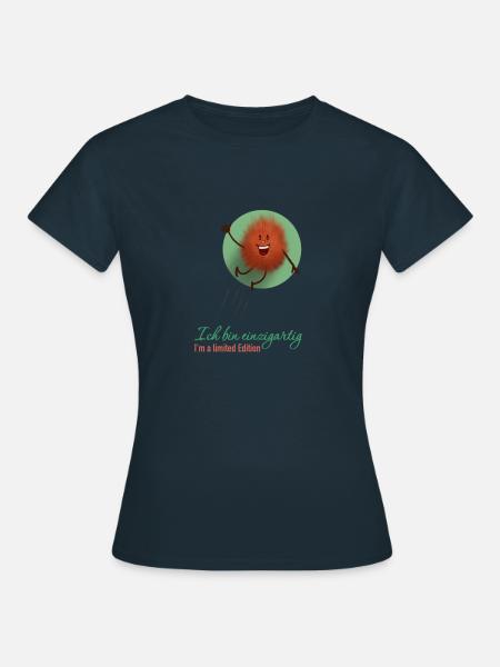 Spruch (deutsch): Ich bin einzigartig - Frauen T-Shirt - Navy