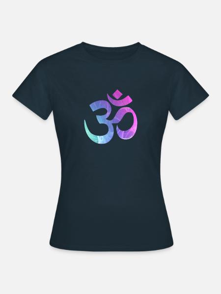 yoga om 4 - Frauen T-Shirt - Navy