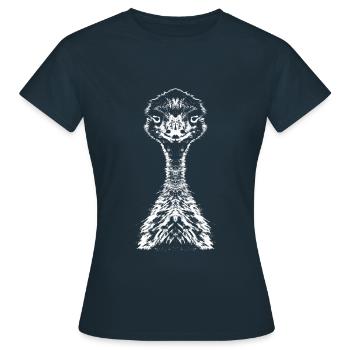 Emu / Laufvogel / Portrait - Frauen T-Shirt - Navy - Vorne - AI Model Female 172 dark (172cm)