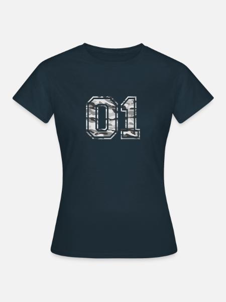 01 Camouflage Grau - Frauen T-Shirt - Navy