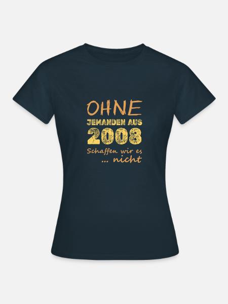 Jahr 2008 - Frauen T-Shirt - Navy