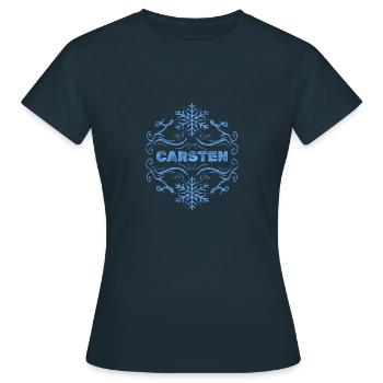 Flocon de neige pour Carsten Winter Iceflake - T-shirt Femme - marine - Devant - AI Model Female 172 dark (172cm)