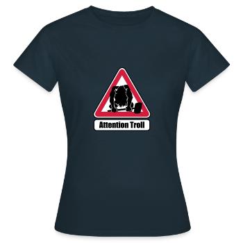 Troll - Frauen T-Shirt - Navy - Vorne - AI Model Female 172 dark (172cm)