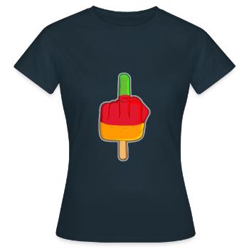 Doigt d’inondation de Lutschfinger Stinkefinger - T-shirt Femme - marine - Devant - AI Model Female 172 dark (172cm)