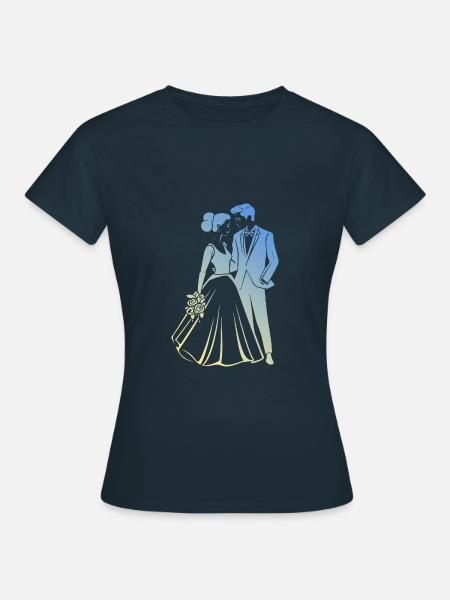 Braut Bräutigam Brautpaar - Frauen T-Shirt - Navy