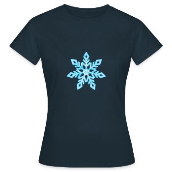 Ice Snowflake T-Shirt Winter Christmas Snow Flake - Women's T-Shirt - navy - Front - AI Model Female 172 dark (172cm)
