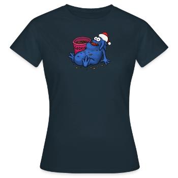Kobold Cookies Weihnacht - Frauen T-Shirt - Navy - Vorne - AI Model Female 172 dark (172cm)